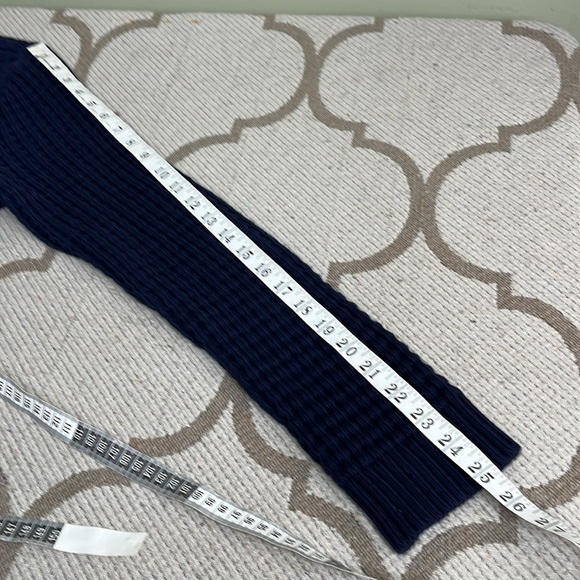 Onia chunky knit navy blue heavy Waffle Knit Shirt Polo Collar Sweater Comfy - Picture 7 of 17